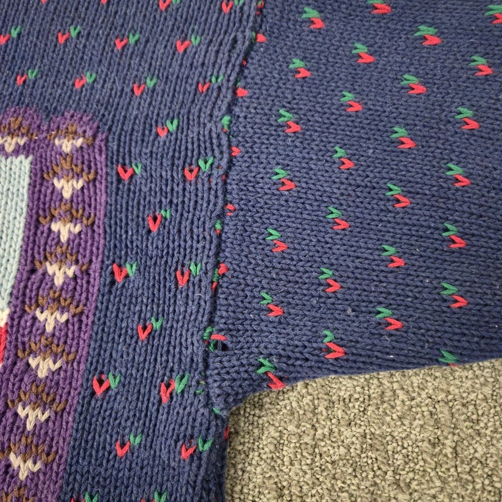 Vintage Northern Isles Americana Pumpkin Farm Knit Sweater Size Large Cute - Picture 5 of 7